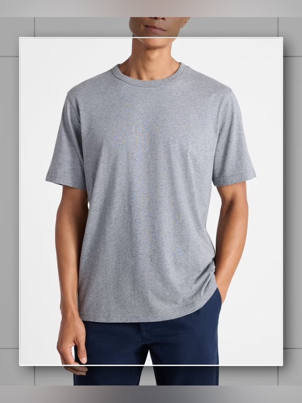 Free Assembly Men’s Organic Cotton Everyday Short Sleeve Tee Heather Grey Sz L
